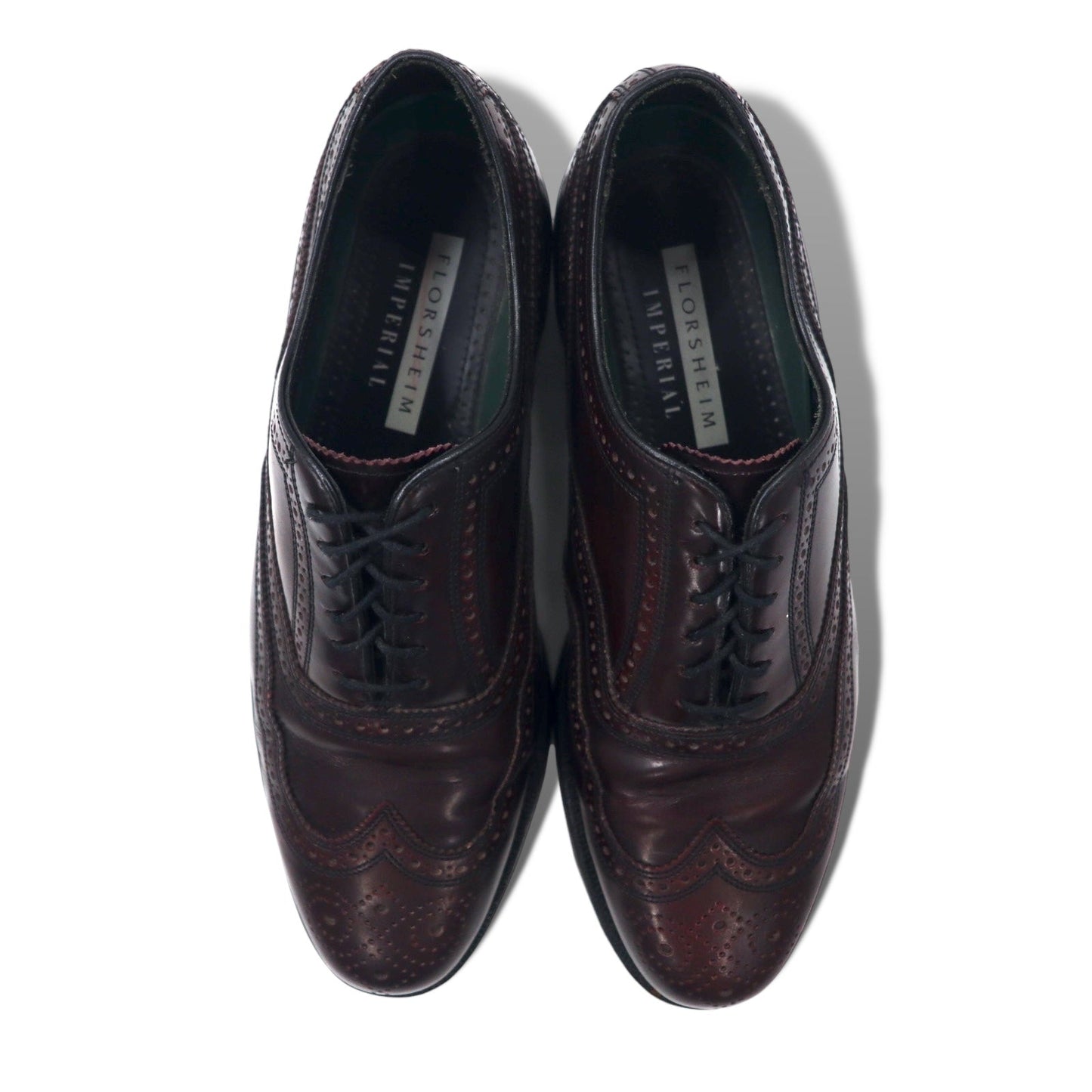 USA製 FLORSHEIM IMPERIAL ウイングチップ オックスフォードシューズ 26.5cm ボルドー レザー 93351