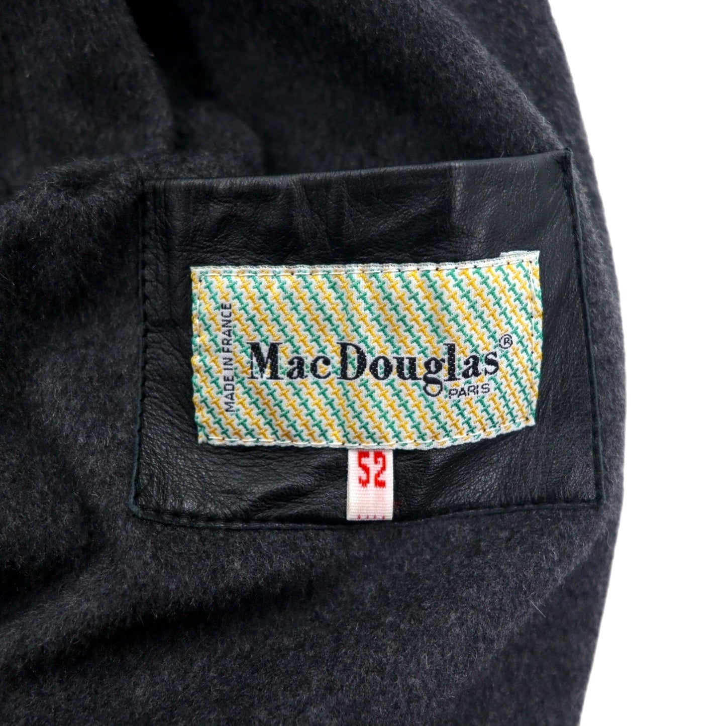 70年代 フランス製 Mac Douglas G-1 レザー フライトジャケット ボンバージャケット XL ブラック ECLAIRジップ ウールライナー