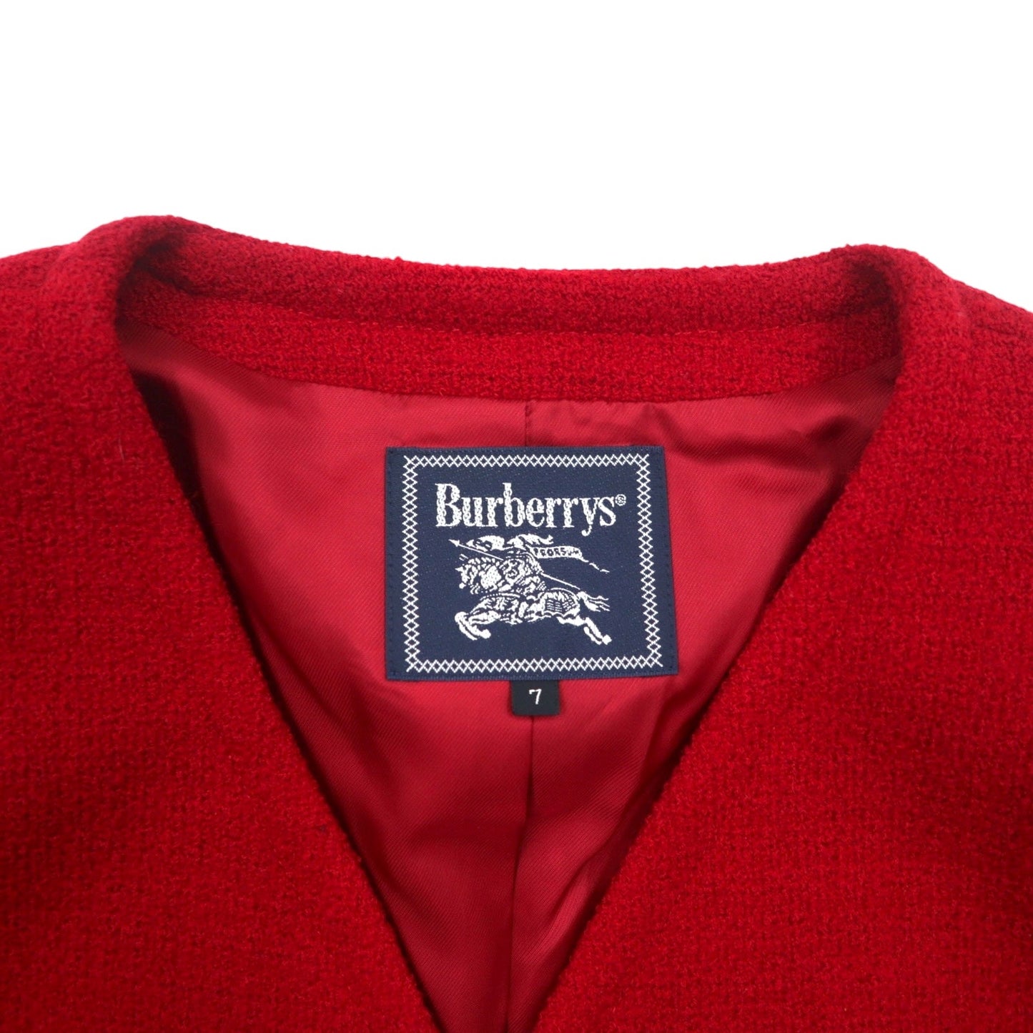 Burberrys ジャガード ツイード スーツ セットアップ S レッド ホースビット 金具 日本製