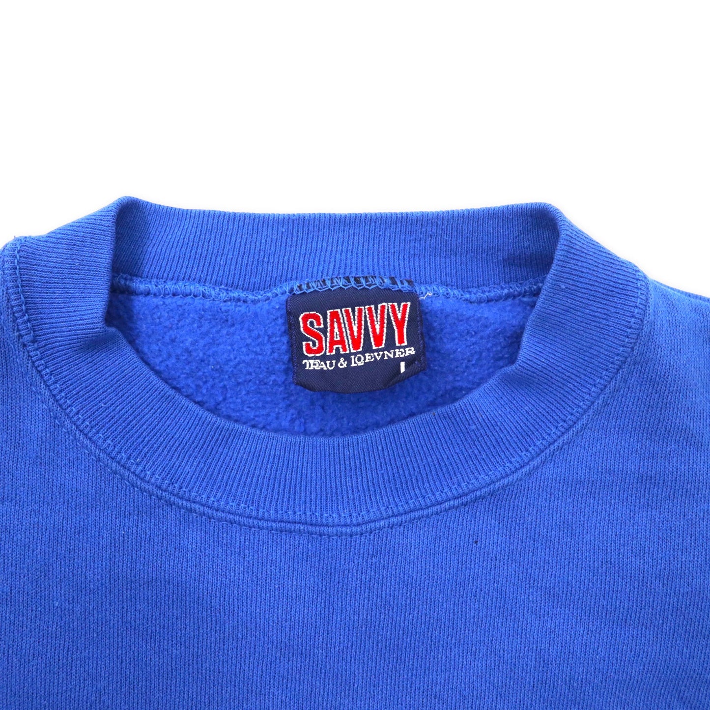 SAVVY TRAU & LOEVNER 90年代 プリントスウェット L ブルー コットン NCAA Seton Hall PIRATES