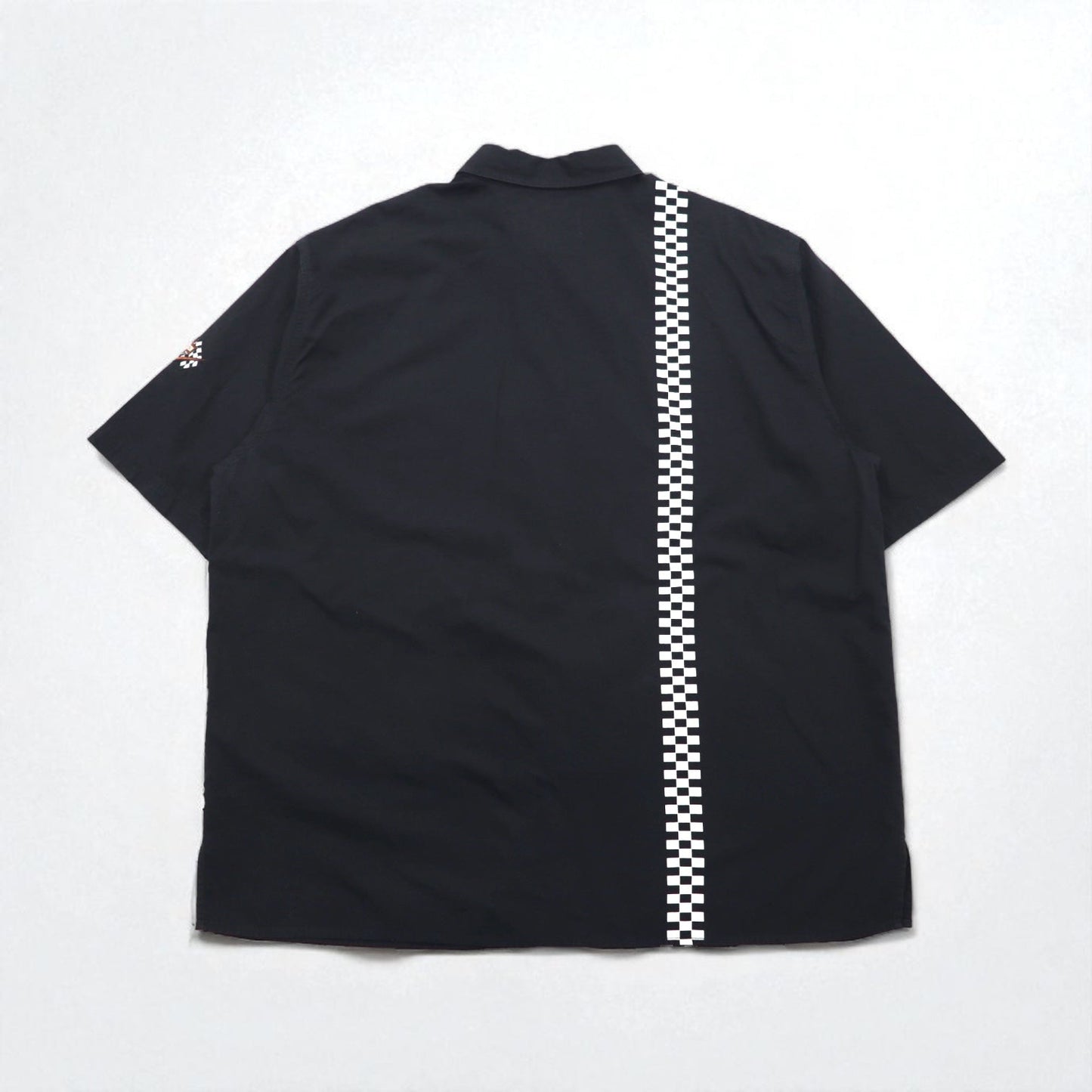 HARLEY DAVIDSON チェッカーフラッグ レーシングシャツ 2XL ブラック ロゴワッペン 胸ポケット