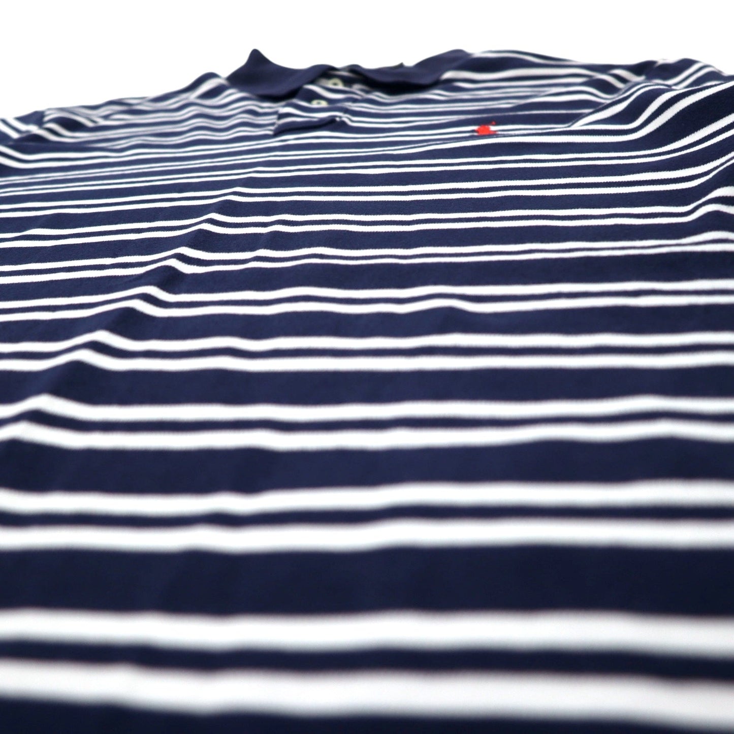 POLO RALPH LAUREN ボーダー ポロシャツ XL ネイビー ホワイト コットン スモールポニー 刺繍