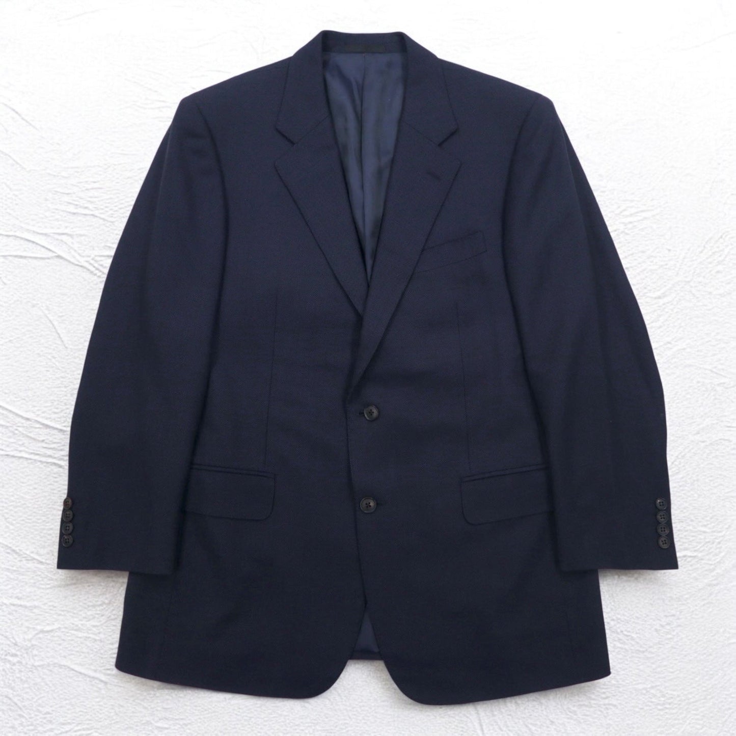 BURBERRY 2B テーラードジャケット スーツ XL ネイビー ウール 羊毛 SUPER 100s 日本製