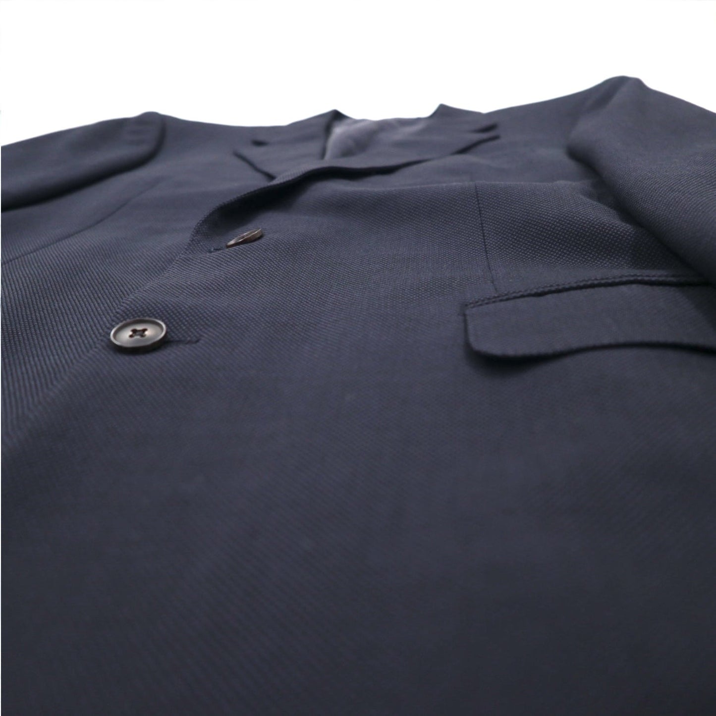 BURBERRY 2B テーラードジャケット スーツ XL ネイビー ウール 羊毛 SUPER 100s 日本製