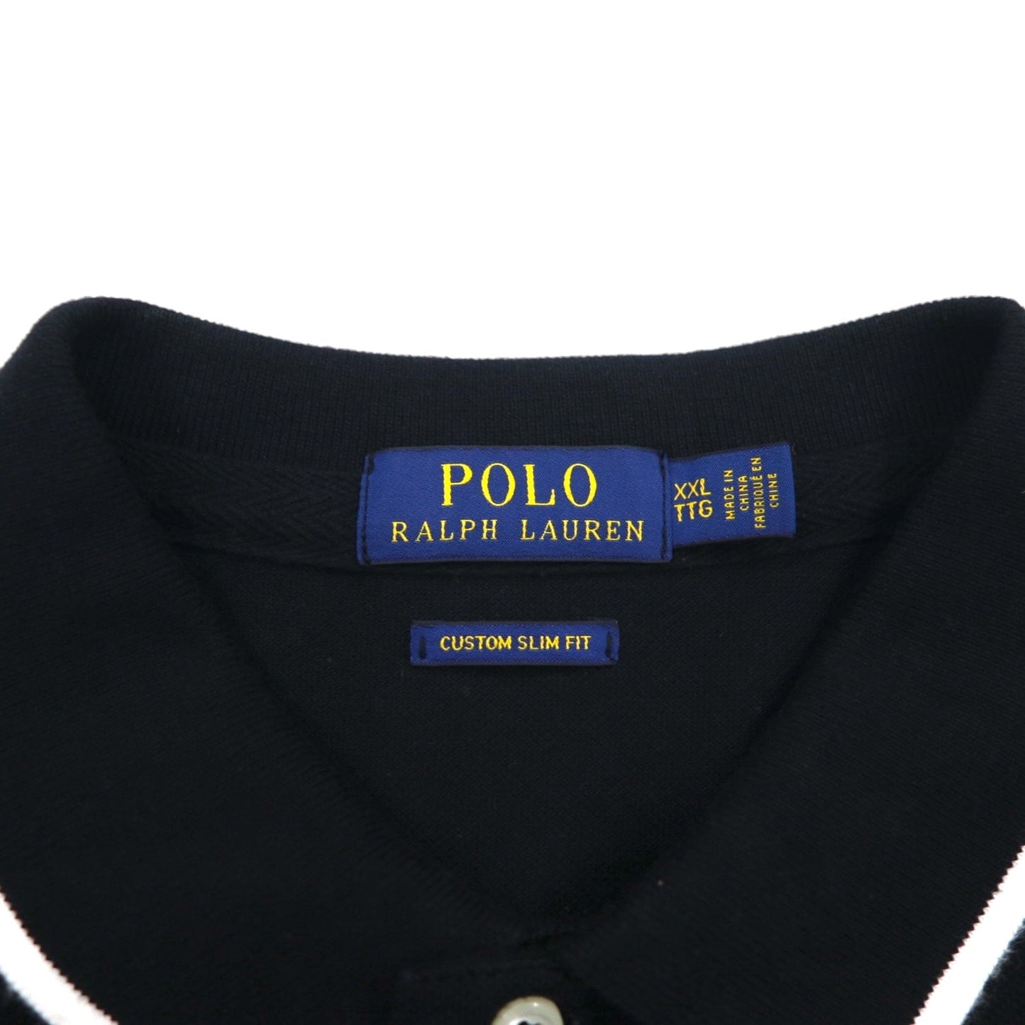 POLO RALPH LAUREN ビッグポニー刺繍 ポロシャツ 2XL ブラック コットン 鹿の子 LAS VEGAS ナンバリング