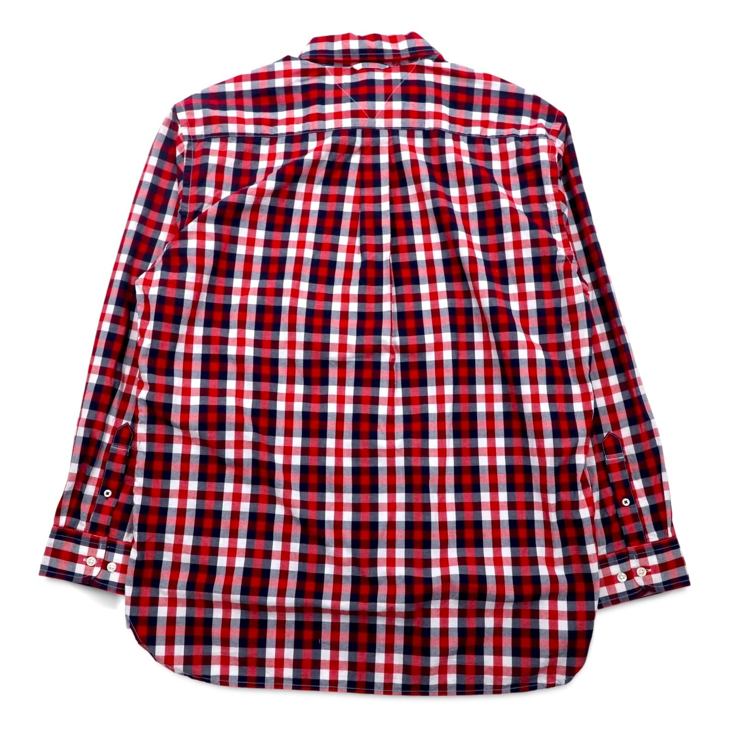 TOMMY HILFIGER ビッグサイズ ボタンダウンシャツ L トリコロール レッド チェック コットン