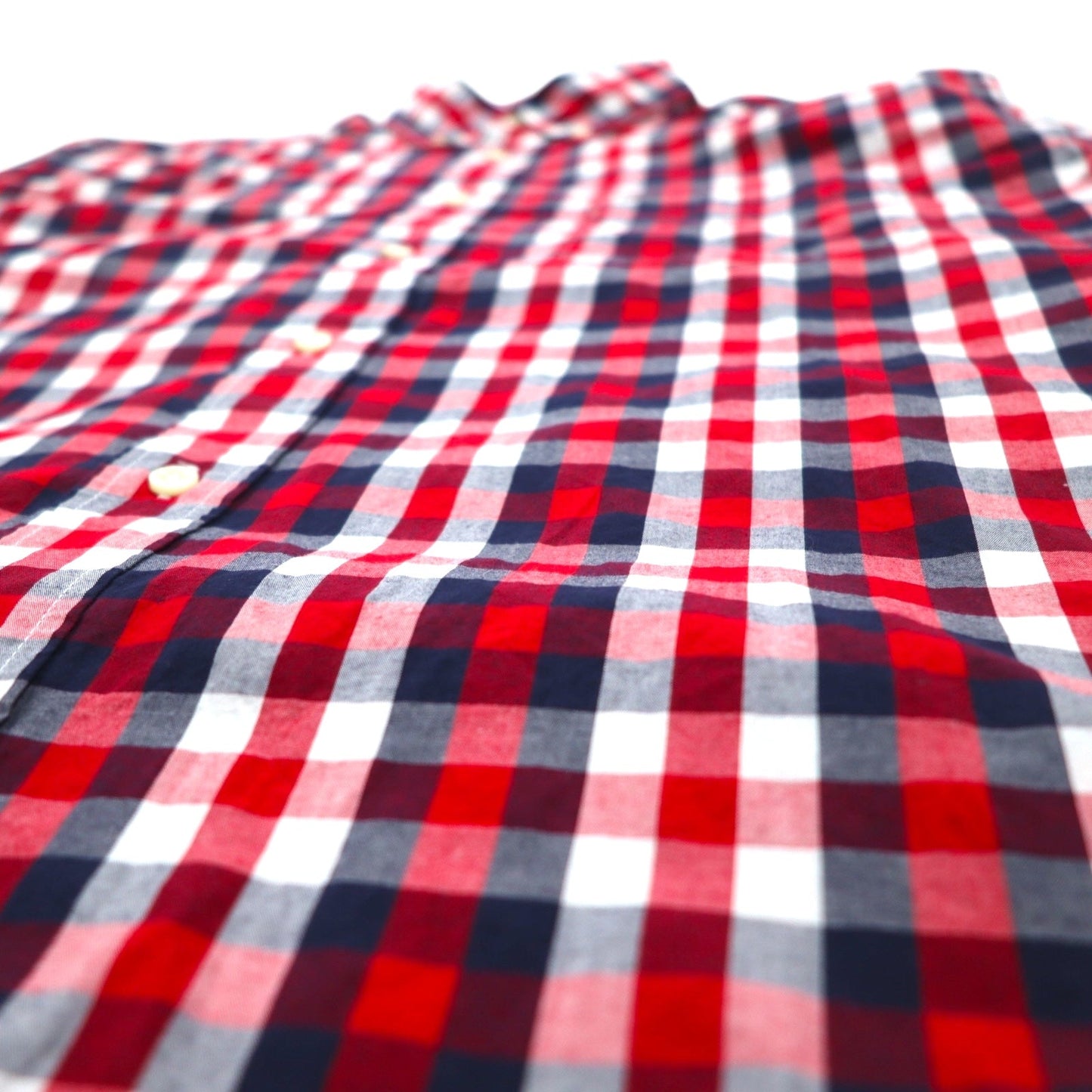 TOMMY HILFIGER ビッグサイズ ボタンダウンシャツ L トリコロール レッド チェック コットン