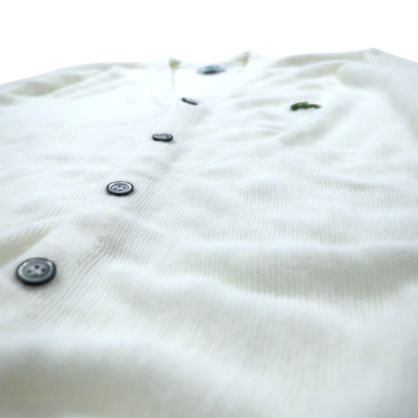 IZOD LACOSTE 80年代 USA製 アクリルニット カーディガン M ホワイト