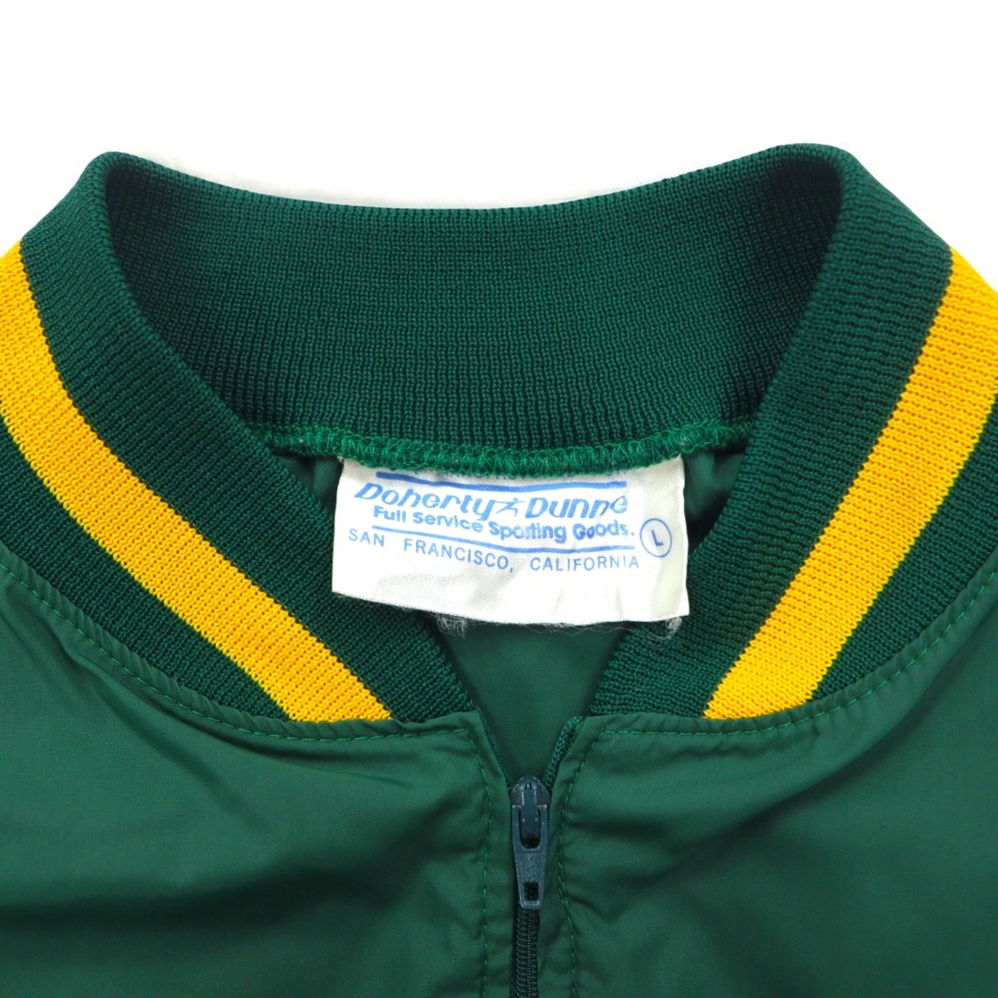 USA製 90年代 DOHERTY DUNNE リブライン ハーフジップ ナイロンジャケット ピステ L グリーン