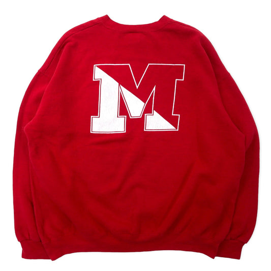 Lee カレッジ プリント スウェット XL レッド コットン heavyweight バックプリント EWS ホンジュラス製