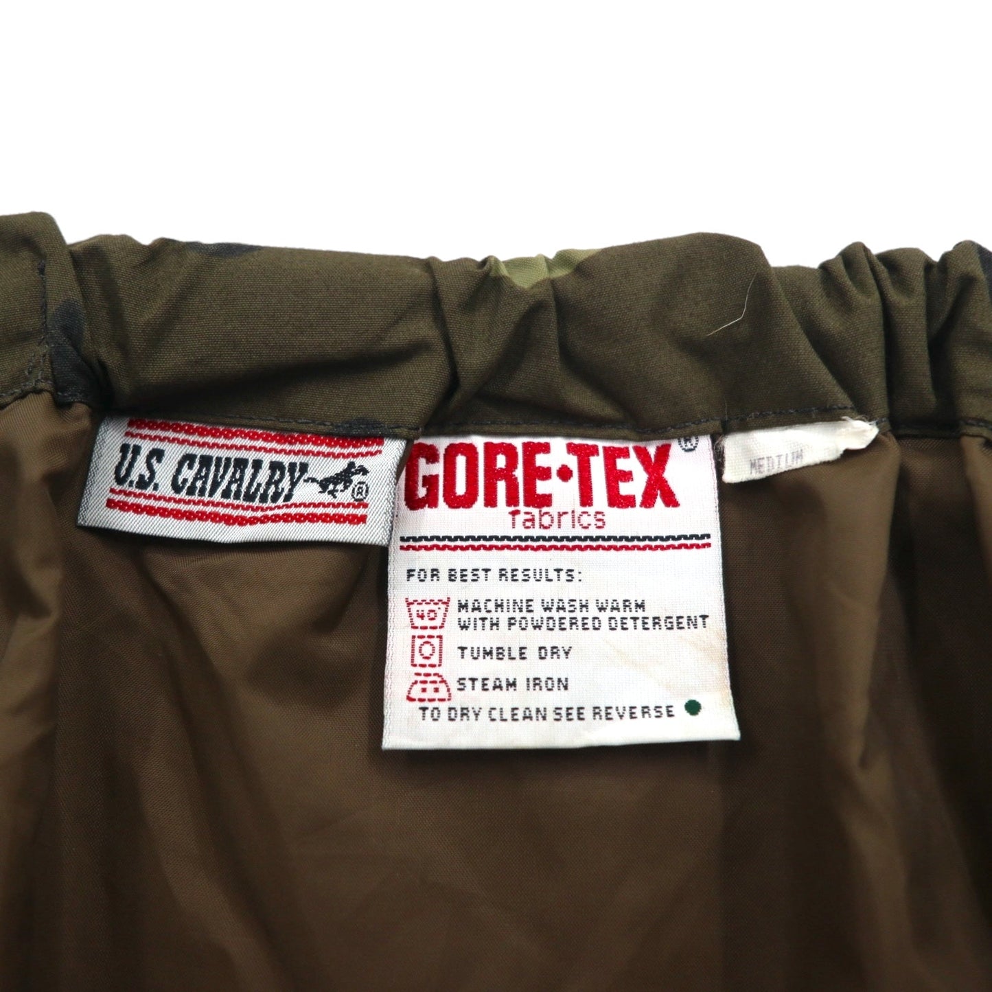 US ARMY 90年代 ゴアテックス GORE-TEX オーバーパンツ ナイロンパンツ M カーキ カモフラ U.S.CAVALRY