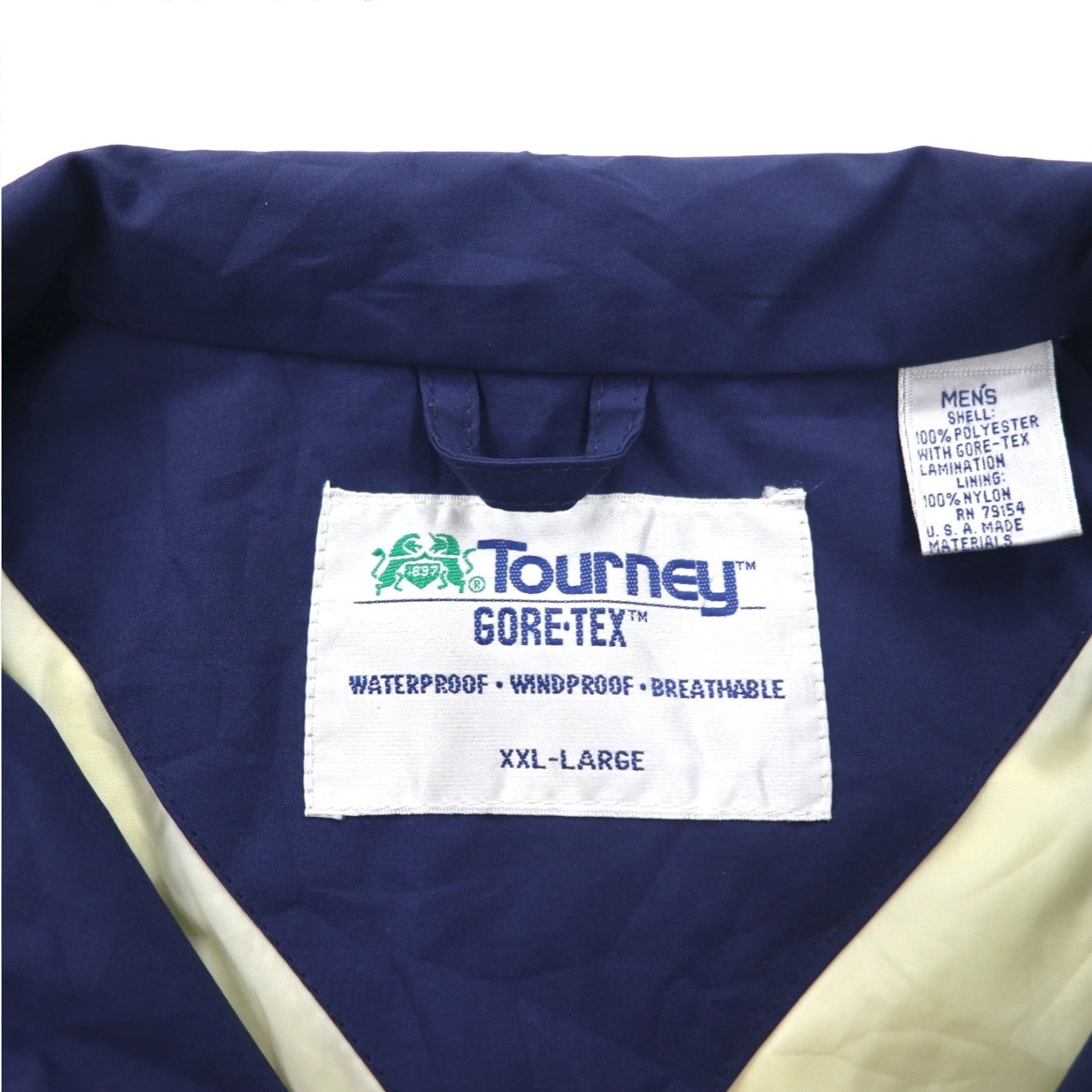 Vintage 90s USA Made Windbreaker TOURNEY 90年代 USA製 ゴアテックス GORE-TEX ナイロンジャケット XXL グリーン ネイビー 防水