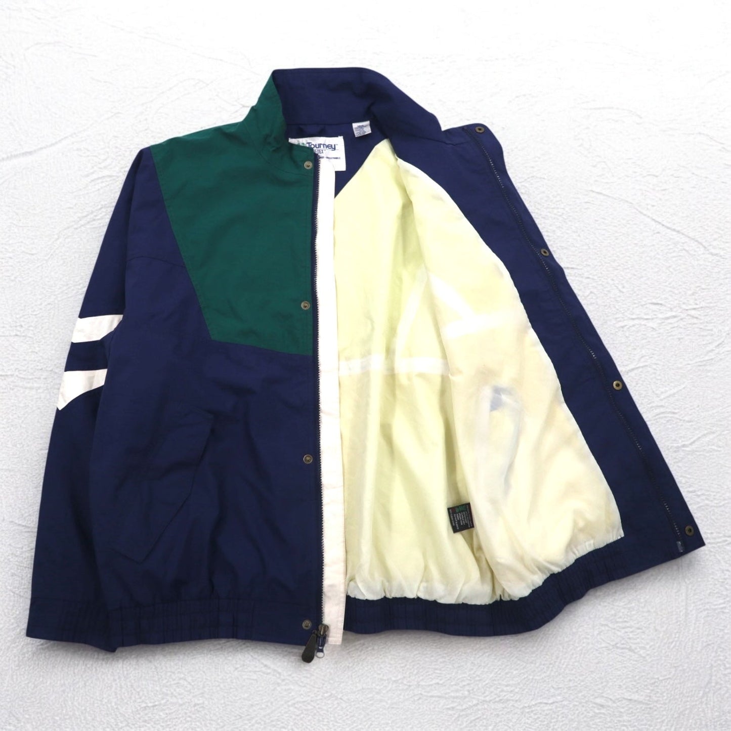 Vintage 90s USA Made Windbreaker TOURNEY 90年代 USA製 ゴアテックス GORE-TEX ナイロンジャケット XXL グリーン ネイビー 防水