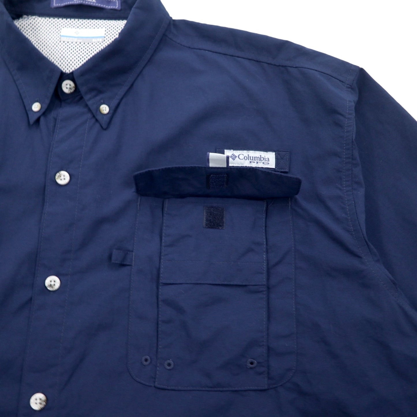 Columbia PFG バハマ2 Bahama ll ショートスリーブシャツ フィッシングシャツ XL ネイビー ナイロン OMNI-SHADE オムニシェード FM7047