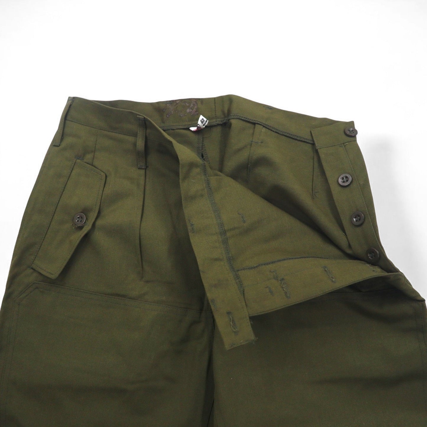 Vintage Czech Army チェコ軍 M-85 ダブルニー フィールド カーゴパンツ L カーキ ミリタリー デッドストック 未使用品