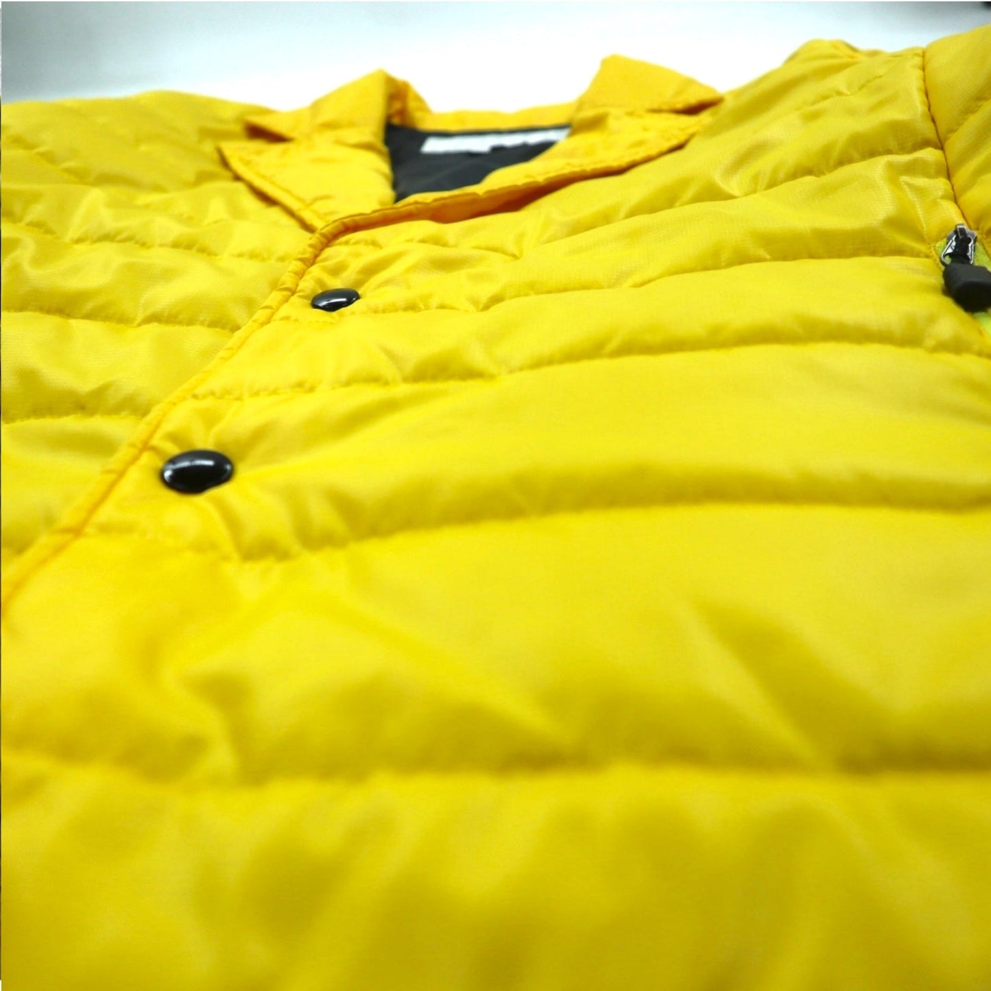 GANRYU 中綿 ダウン テーラードジャケット M イエロー ポリエステル ドローコード