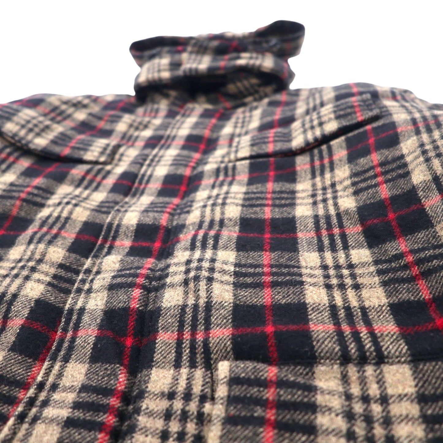 stussy ツイードインサレーションパーカー 中綿 L ブラウン グレンチェック ウール キルティングライナー Thermolite PLUS  ダウン フード着脱式