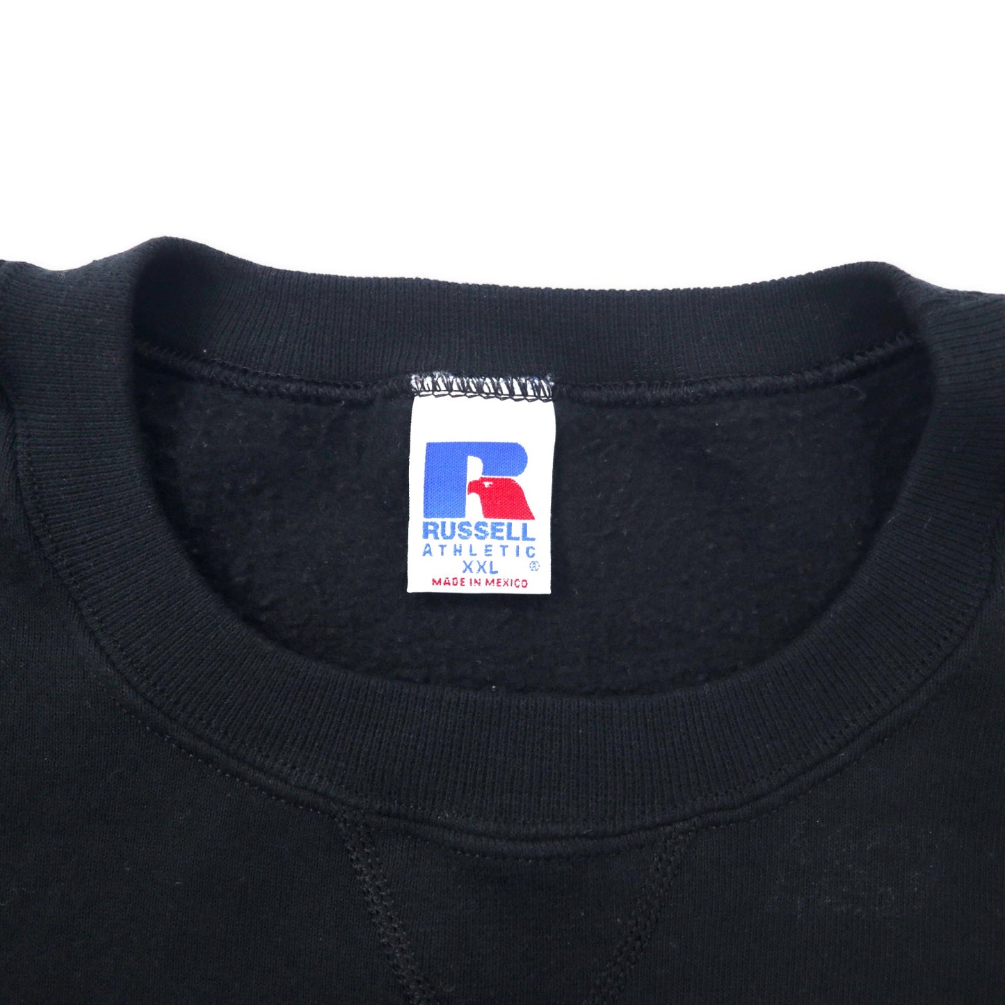 RUSSELL ATHLETIC 90年代 レーシングカー プリント スウェット XXL ブラック コットン 裏起毛 前V LANGENWALTER 両面プリント ビッグサイズ メキシコ製