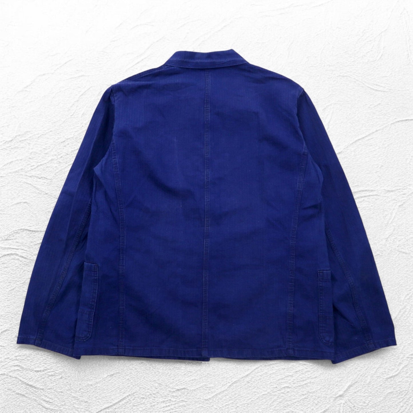 Vintage 70s German Made Euro Work Jacket 70年代 ドイツ製 BUCKING DREINAHT ユーロワーク カバーオール L ブルー ヘリンボーン SANFOR