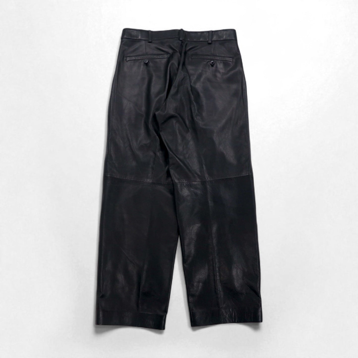 Bell Maxim 2タック ワイド レザーパンツ スラックス XL ブラック 牛革 日本製