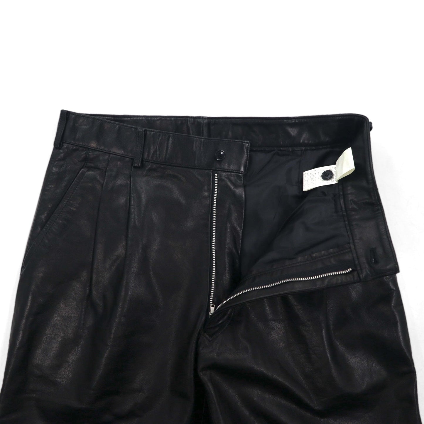 Bell Maxim 2タック ワイド レザーパンツ スラックス XL ブラック 牛革 日本製