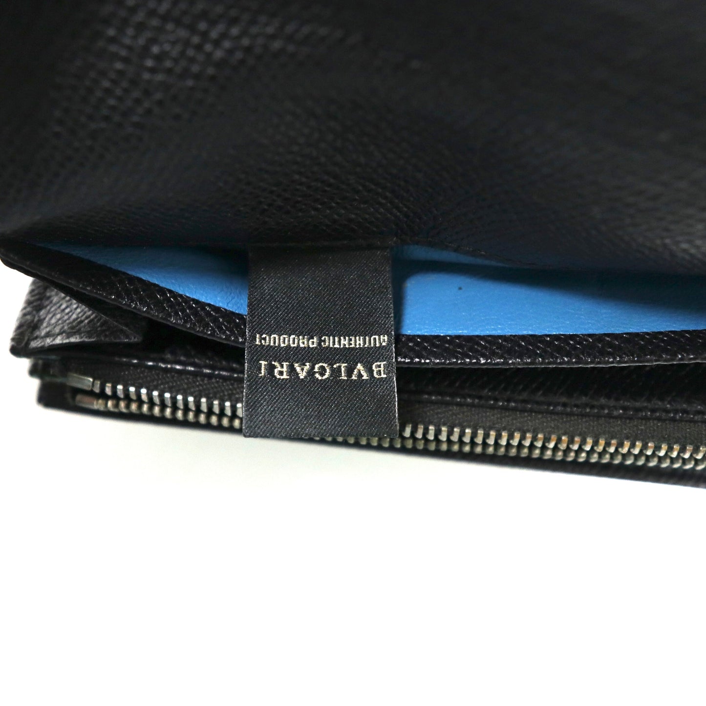 BVLGARI 長財布 ブラック 型押しレザー ロゴクリップ Clip Large Wallet イタリア製