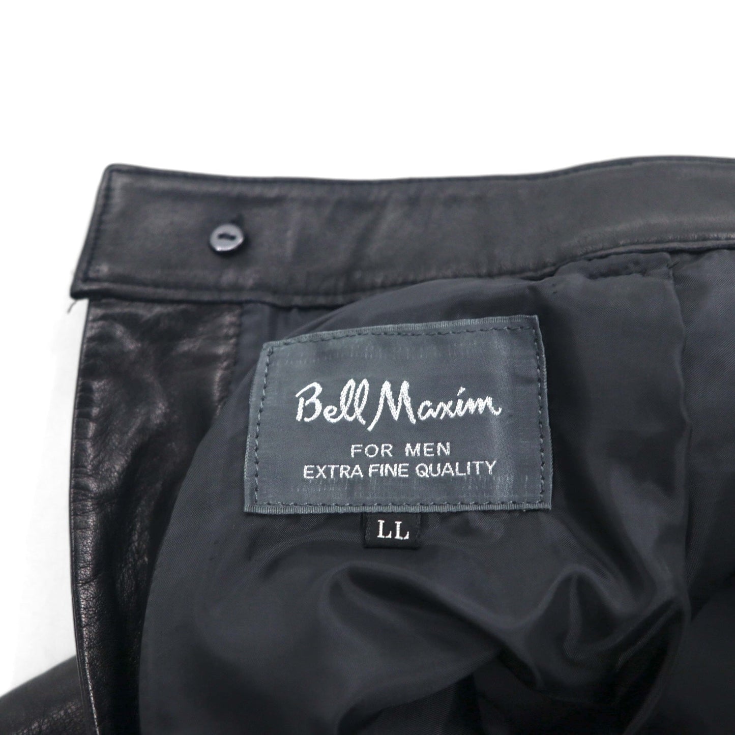 Bell Maxim 2タック ワイド レザーパンツ スラックス XL ブラック 牛革 日本製