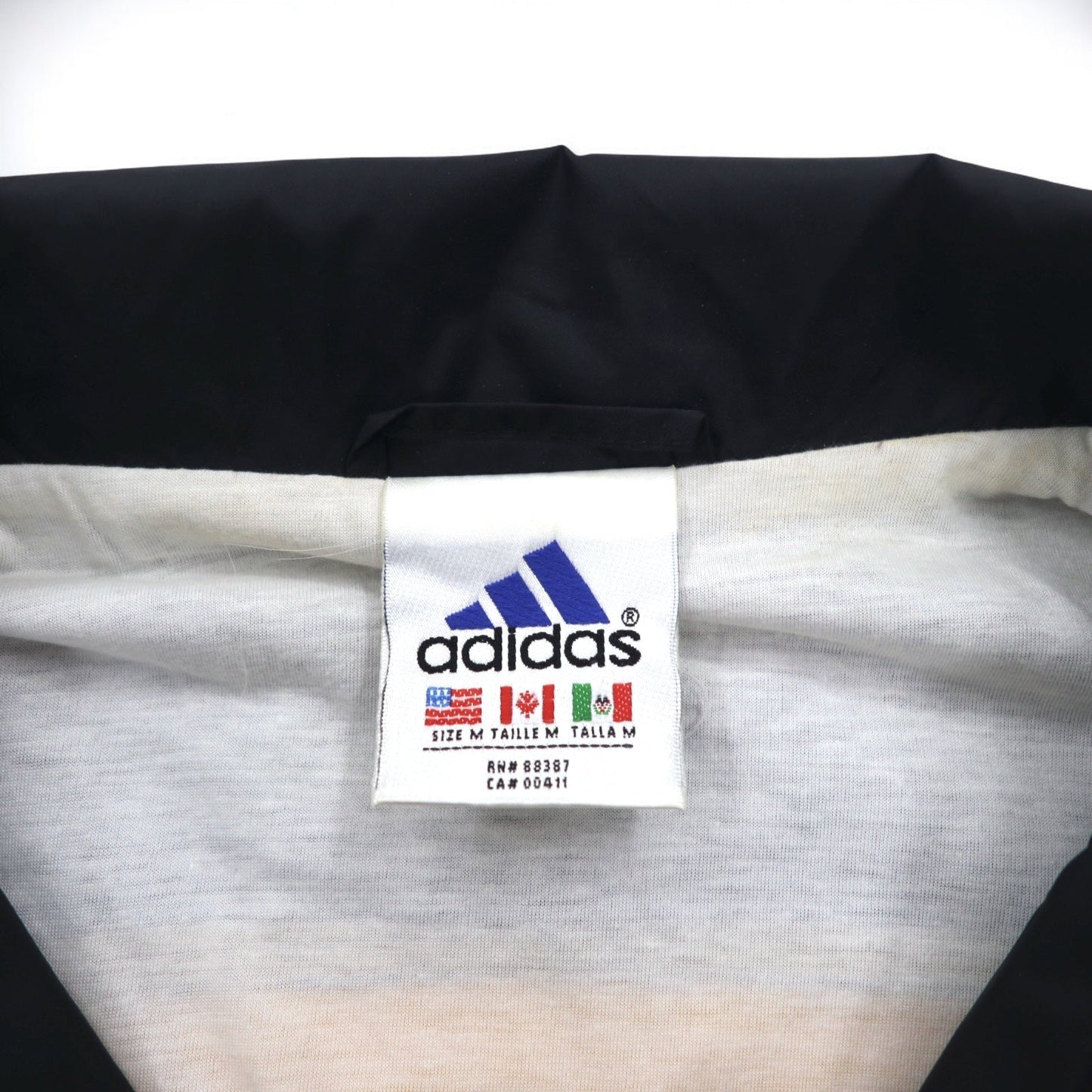 adidas 90年代 万国旗タグ シェルジャケット M ブラック イエロー ナイロン
