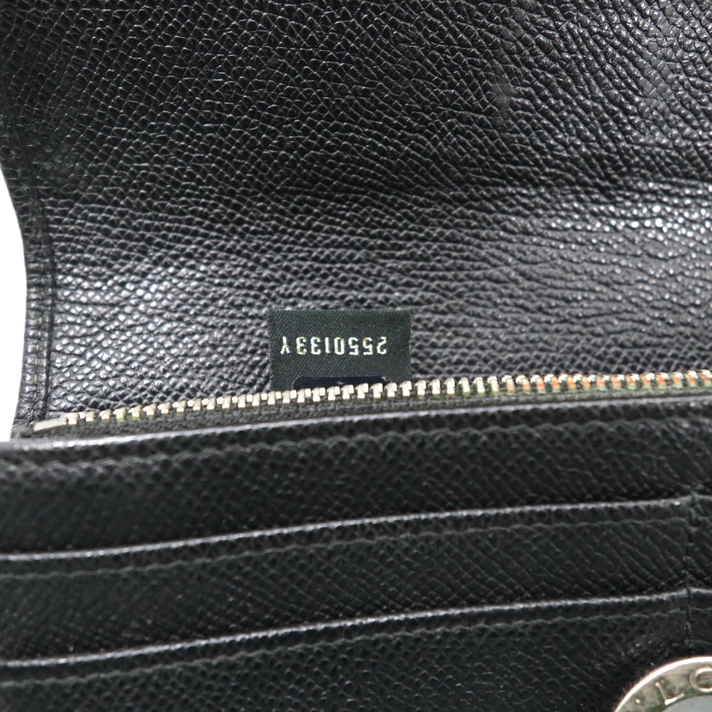 BVLGARI 長財布 ブラック 型押しレザー ロゴクリップ Clip Large Wallet イタリア製