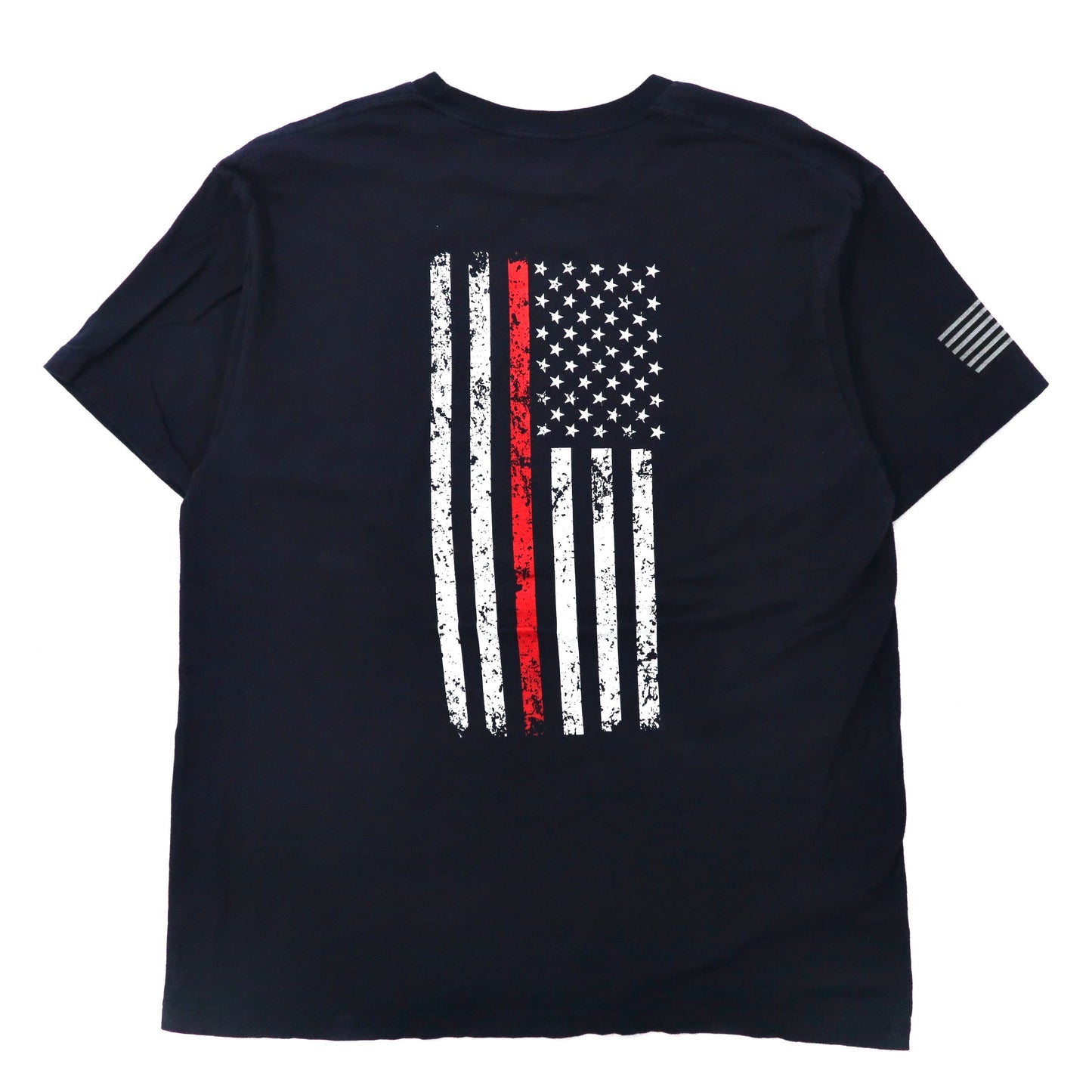 ann aranr プリントTシャツ XL ネイビー コットン 星条旗 Fire & Rescue Maltese Cross Firefighter Fire Courage Honor メキシコ製