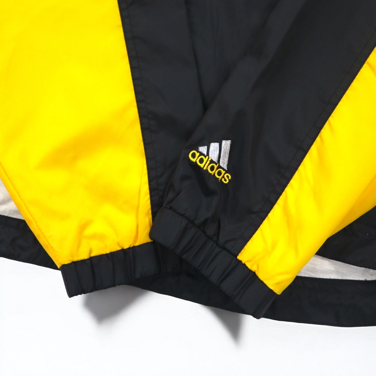 adidas 90年代 万国旗タグ シェルジャケット M ブラック イエロー ナイロン