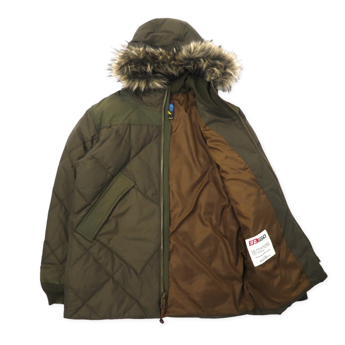 Eddie Bauer ゲッデスパーカー BAUER DOWN ダウンジャケット M カーキ コットン ナイロン TALONジップ 60/40クロス 防水 EB550 フィルパワー STORMREPEL GEDDES PARKA 復刻