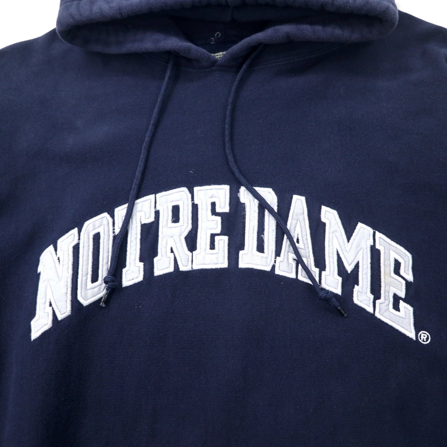 STEVE AND BARRY'S リバースウィーブ プルオーバーパーカー XXL ネイビー コットン パキ綿 カレッジ NOTREDAME ビッグサイズ