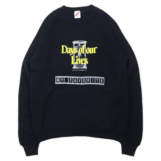 JERZEES USA製 90年代 プリント スウェット L ブラック コットン 裏起毛 Days of our Lives