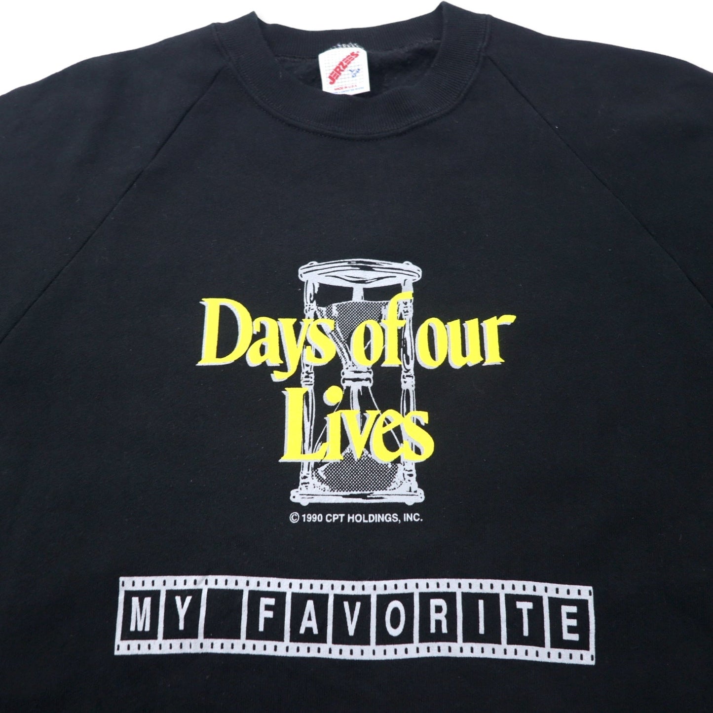 JERZEES USA製 90年代 プリント スウェット L ブラック コットン 裏起毛 Days of our Lives