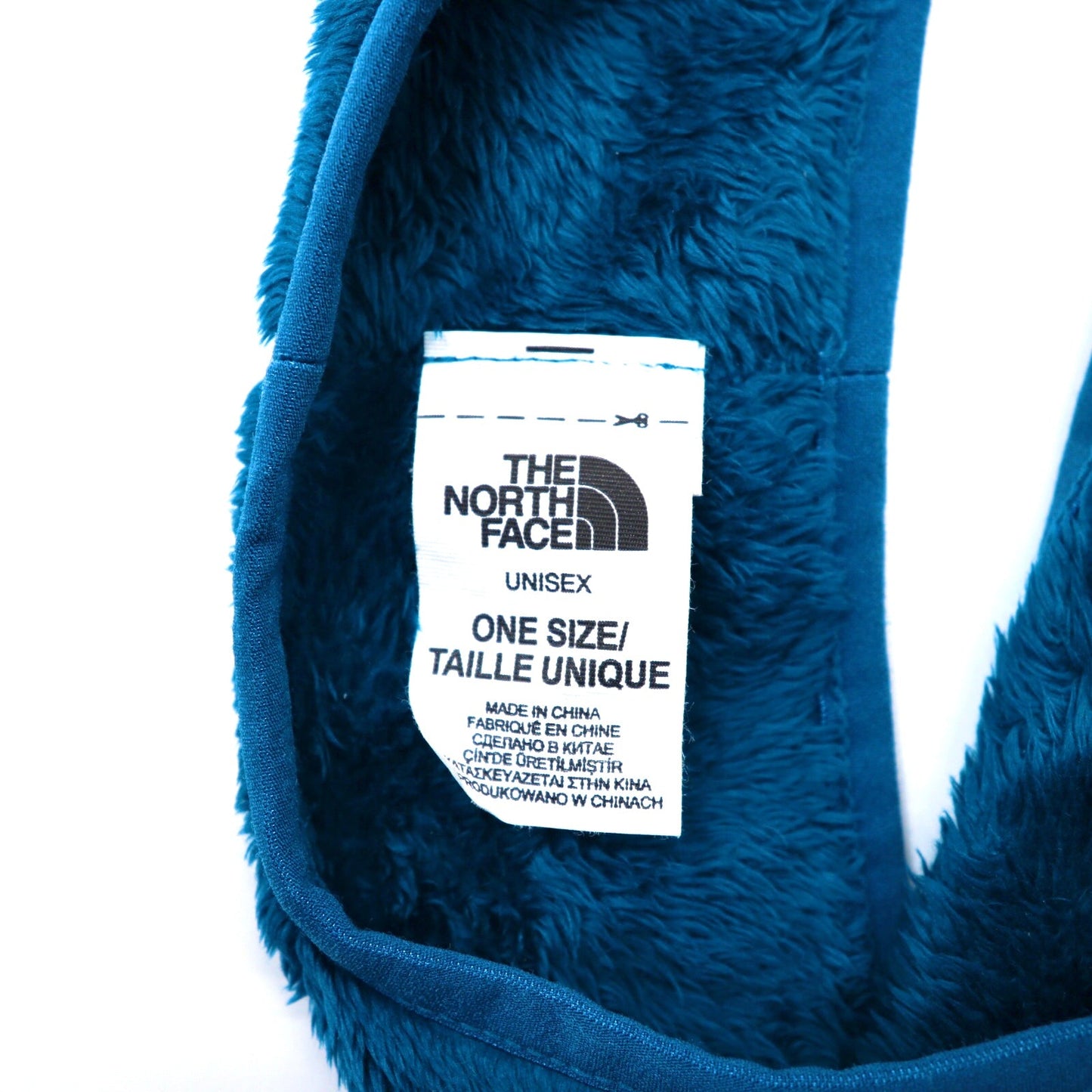 THE NORTH FACE ヘッドバンド ブルー フリース ロゴ刺繍