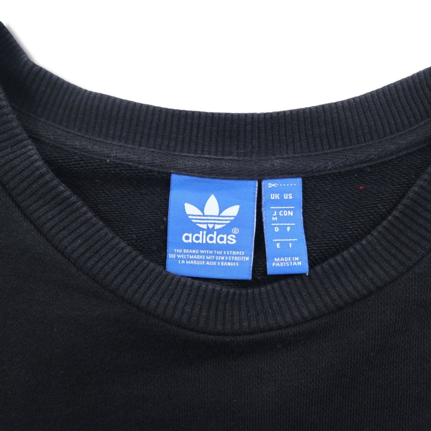 adidas originals トレフォイルロゴ ドロップショルダー スウェット M ブラック コットン AB2019