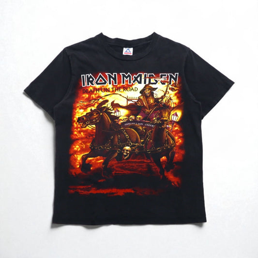 IRON MAIDEN アイアンメイデン ロック バンド Tシャツ M ブラック DEATH ON THE ROAD 両面プリント AAAボディ メキシコ製