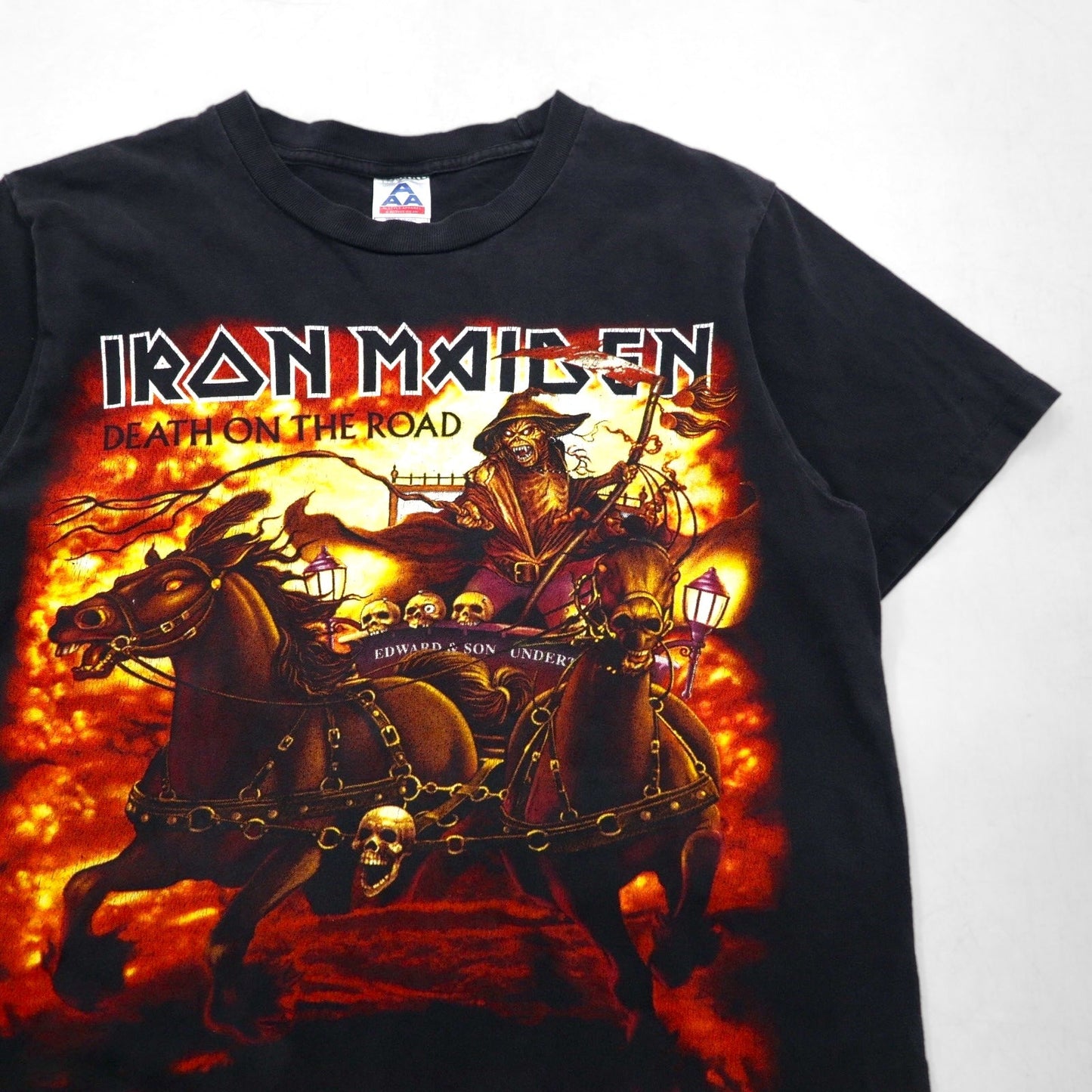 IRON MAIDEN アイアンメイデン ロック バンド Tシャツ M ブラック DEATH ON THE ROAD 両面プリント AAAボディ メキシコ製