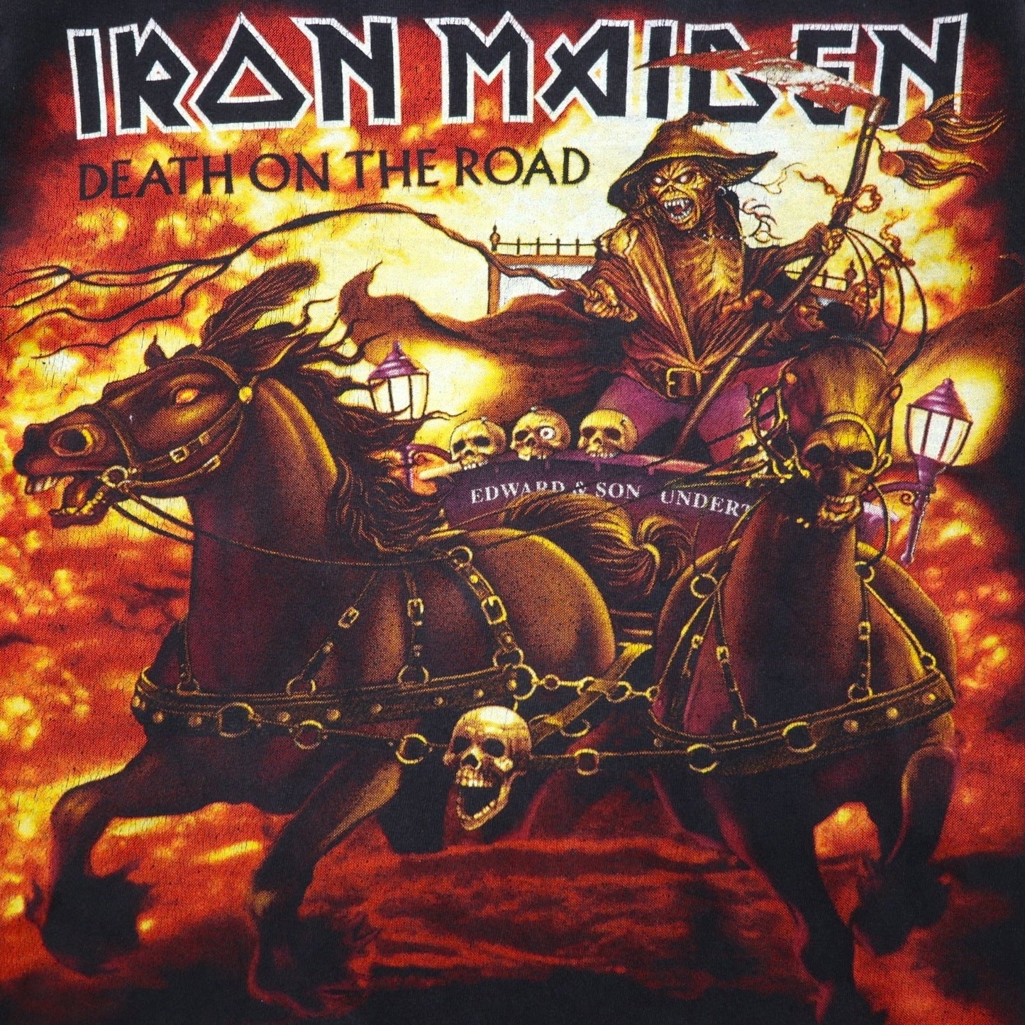 IRON MAIDEN アイアンメイデン ロック バンド Tシャツ M ブラック DEATH ON THE ROAD 両面プリント AAAボディ メキシコ製
