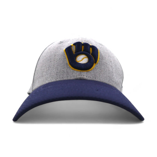 NEW ERA バイカラー ベースボールキャップ M/L グレー ネイビー MLB Milwaukee Brewers