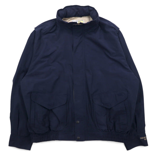 CUTTER & BUCK フード収納式 スウィングトップ ハリントンジャケット XL ネイビー コットン 刺繍