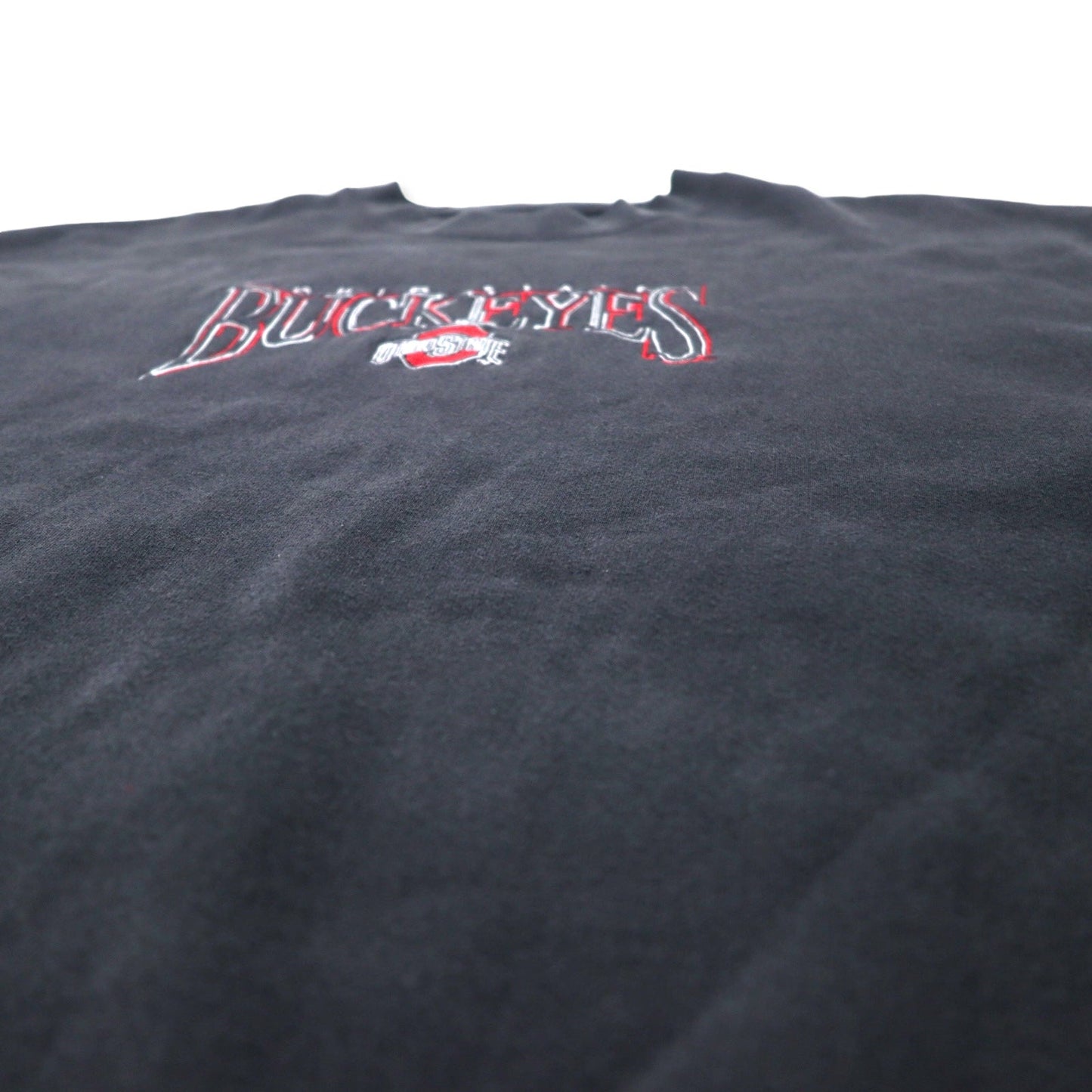 B WEAR USA製 90年代 カレッジ刺繍 スウェット XXL ブラック コットン OHIO STATE BUCKEYES ビッグサイズ