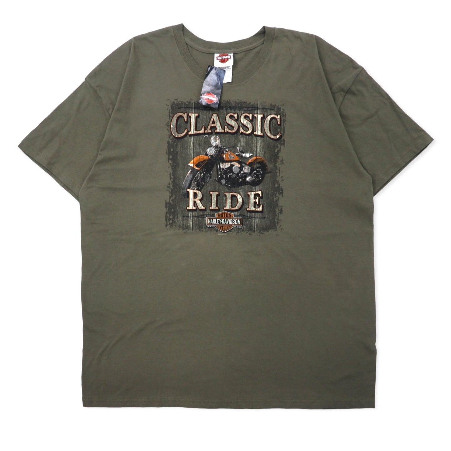 HARLEY DAVIDSON 両面プリント Tシャツ 3XL カーキ コットン CLASSIC RIDE ビッグサイズ ホンジュラス製 未使用