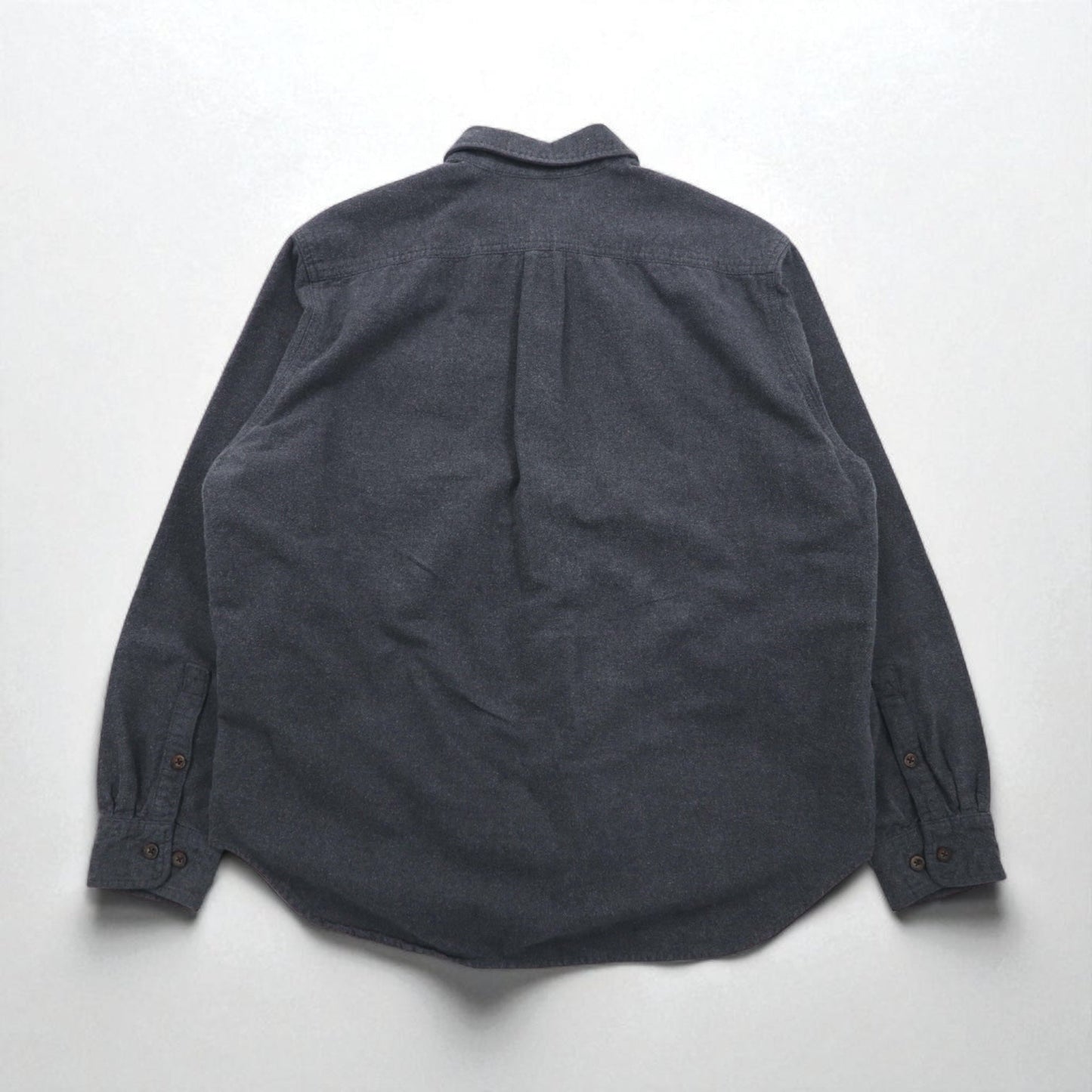 Eddie Bauer シャモアクロスシャツ フランネル ワークシャツ L グレー コットン ダブルポケット