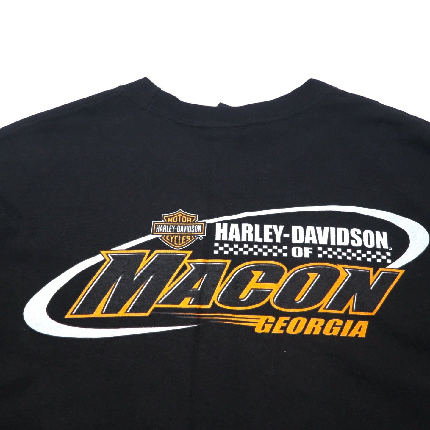 HARLEY DAVIDSON ロゴプリント Tシャツ L ブラック コットン MACON GEORGIA ニカラグア製 未使用品