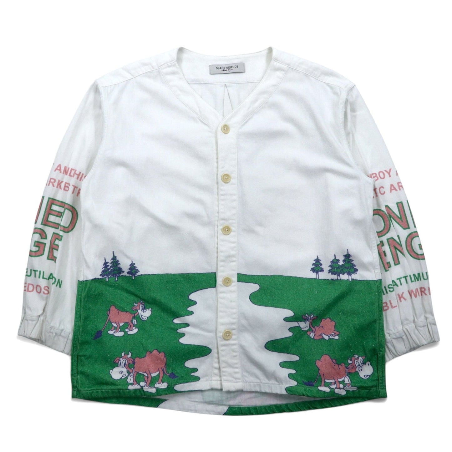 Black Weirdos チルアウトシャツ ジャケット CHILLOUT Shirts jacket ベースボールシャツ L ホワイト コットン STONED HENGE 16SS-JK02