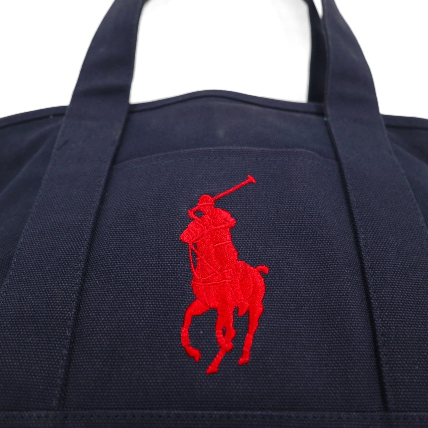 POLO RALPH LAUREN キャンバス トートバッグ ネイビー ビッグポニー 刺繡