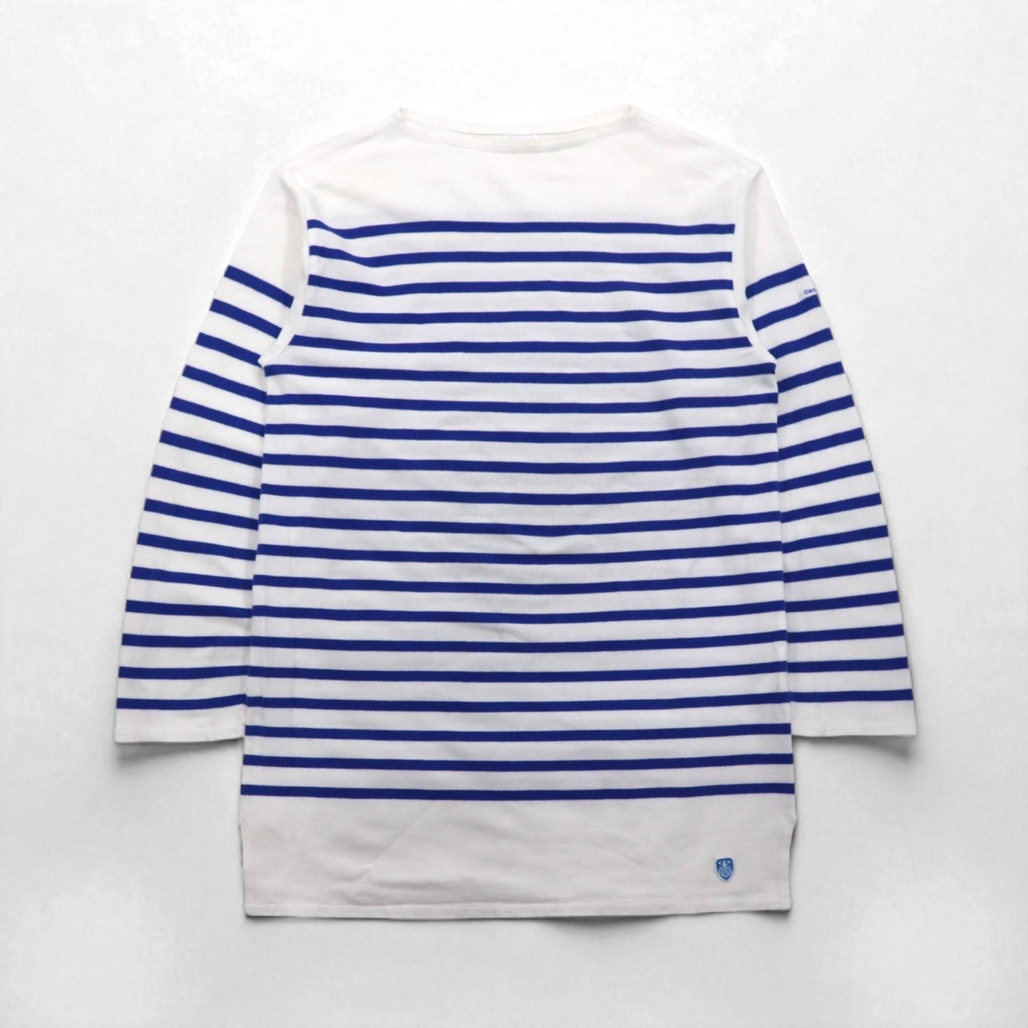 ORCIVAL ビッグ コットンロード フレンチバスクシャツ 2XL ホワイト ブルー ボートネック フランス製