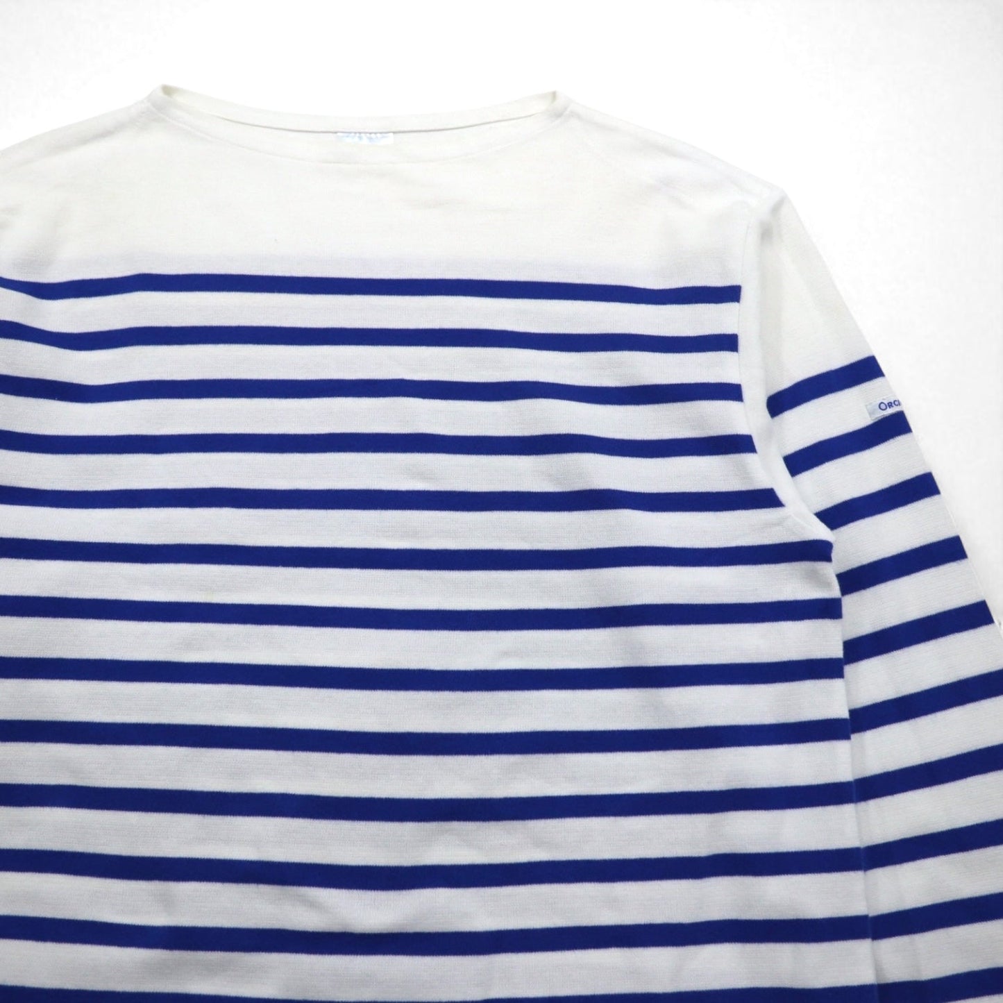 ORCIVAL ビッグ コットンロード フレンチバスクシャツ 2XL ホワイト ブルー ボートネック フランス製
